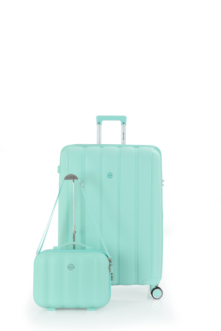 Mçs Polipropilen 2'li Valiz Seti Büyük & Makyaj OLM305 Mint Yeşili