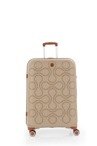Mçs Polipropilen Valiz 75 CM OLM376 Şampanya-Kahve