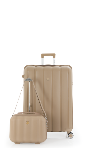 Mçs Polipropilen 2'li Valiz Seti Büyük & Makyaj OLM305 Şampanya