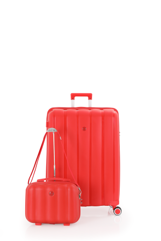 Mçs Polipropilen 2'li Valiz Seti Büyük & Makyaj OLM305 Kırmızı