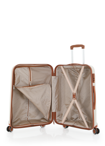 Mçs Polipropilen Valiz 75 CM OLM376 Kemik-Kahve