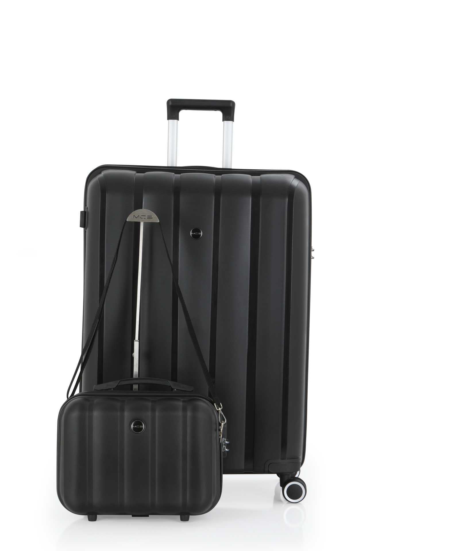 Mçs Polipropilen 2'li Valiz Seti Büyük & Makyaj OLM305 Siyah