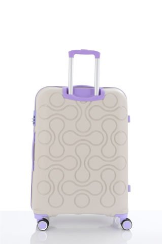 Mçs Polipropilen Valiz 75 CM OLM376 Kemik-Lila