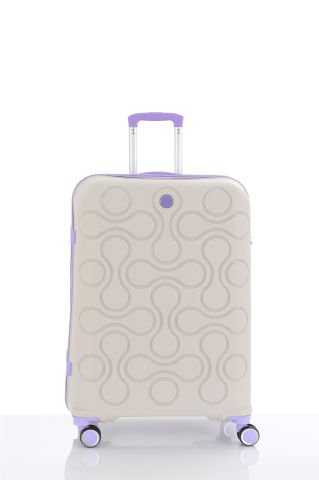 Mçs Polipropilen Valiz 75 CM OLM376 Kemik-Lila