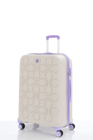 Mçs Polipropilen Valiz 75 CM OLM376 Kemik-Lila
