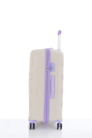 Mçs Polipropilen Valiz 75 CM OLM376 Kemik-Lila