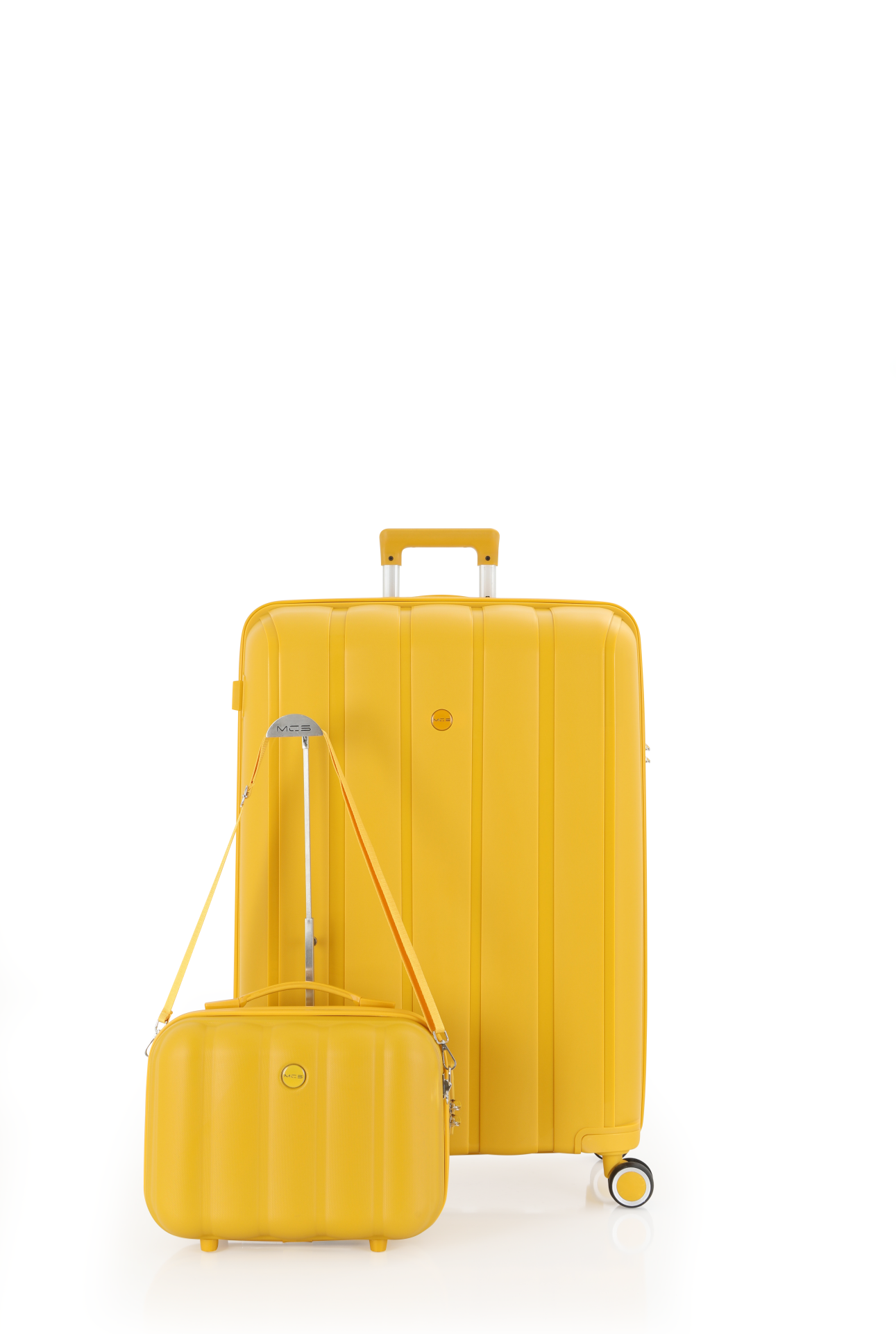 Mçs Polipropilen 2'li Valiz Seti Büyük & Makyaj OLM305 Sarı