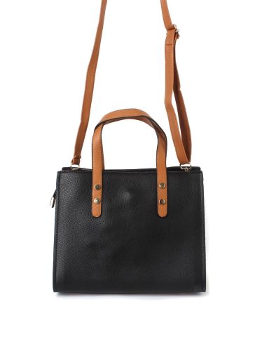 Siyah Deri Kadın Çantası OLM4 Siyah