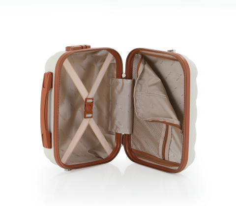 Mçs Polipropilen 2'li Valiz Seti Büyük & Makyaj OLM305 Kemik-Kahve