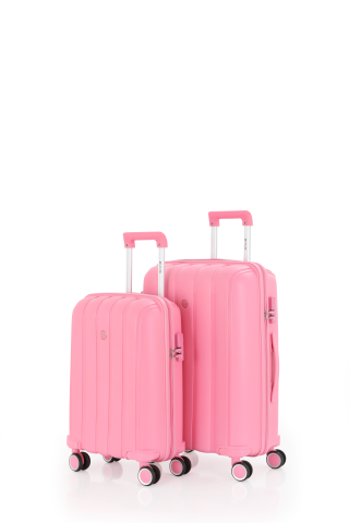 Mçs Polipropilen Valiz Seti Orta & Kabin OLM305 Pembe