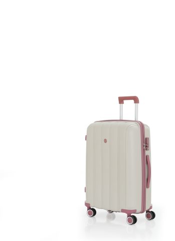 Mçs Polipropilen Valiz Seti Orta & Kabin OLM305 Kemik-Koyu Pudra