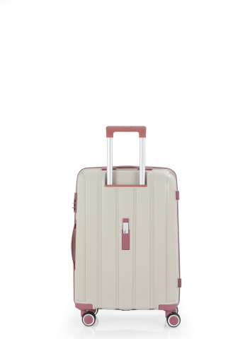 Mçs Polipropilen Valiz Seti Orta & Kabin OLM305 Kemik-Koyu Pudra