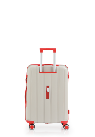 Mçs Polipropilen Valiz Seti Orta & Kabin OLM305 Kemik-Mercan