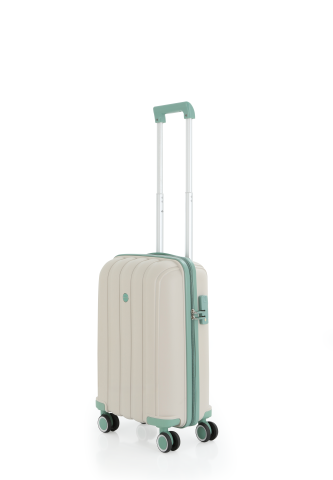 Mçs Polipropilen Valiz Seti Orta & Kabin OLM305 Kemik-Su Yeşili