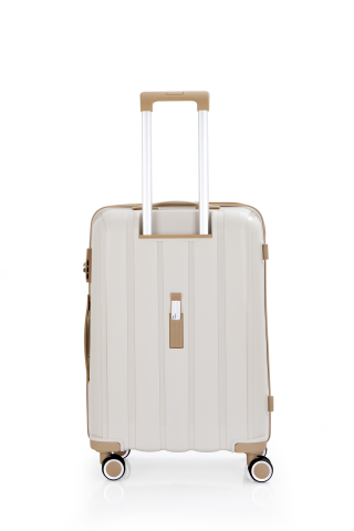 Mçs Polipropilen Valiz Seti Orta & Kabin OLM305 Kemik-Şampanya