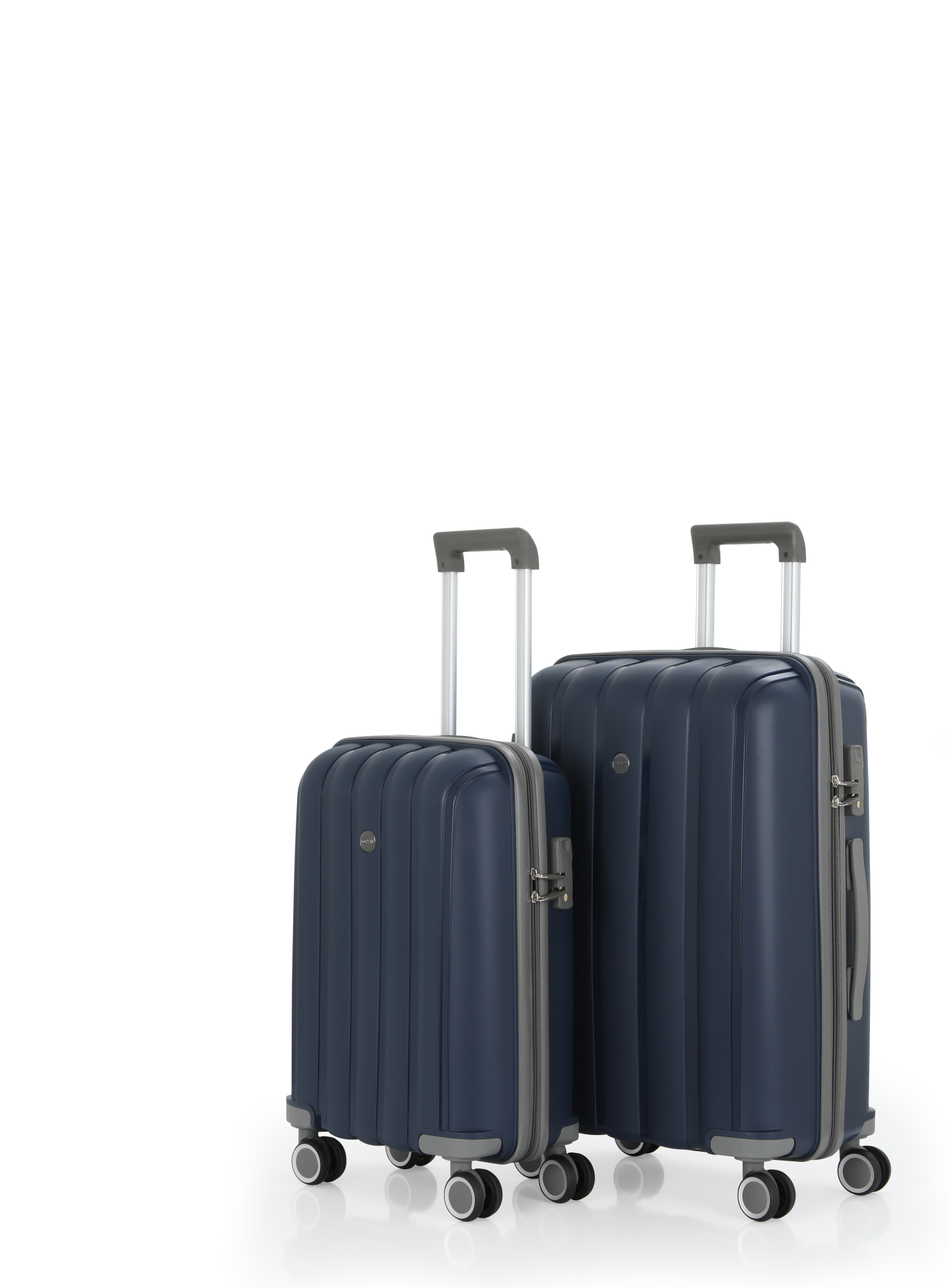 Mçs Polipropilen Valiz Seti Orta & Kabin OLM305 Lacivert-Gri