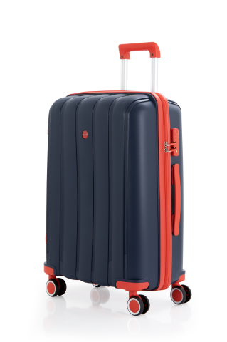 Mçs Polipropilen Valiz Seti Orta & Kabin OLM305 Lacivert-Kırmızı