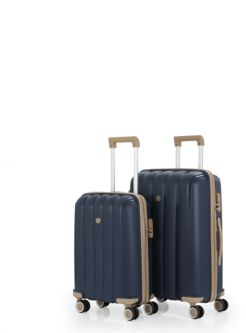 Mçs Polipropilen Valiz Seti Orta & Kabin OLM305 Lacivert-Şampanya
