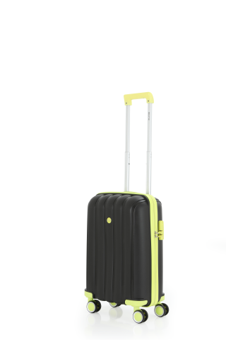 Mçs Polipropilen Valiz Seti Orta & Kabin OLM305 Siyah-Açık Sarı