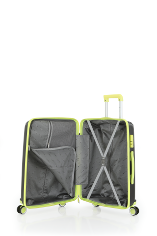 Mçs Polipropilen Valiz Seti Orta & Kabin OLM305 Siyah-Açık Sarı