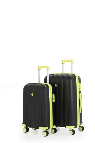 Mçs Polipropilen Valiz Seti Orta & Kabin OLM305 Siyah-Açık Sarı