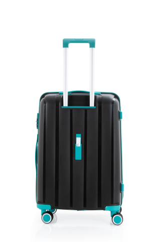 Mçs Polipropilen Valiz Seti Orta & Kabin OLM305 Siyah-Cam Göbeği