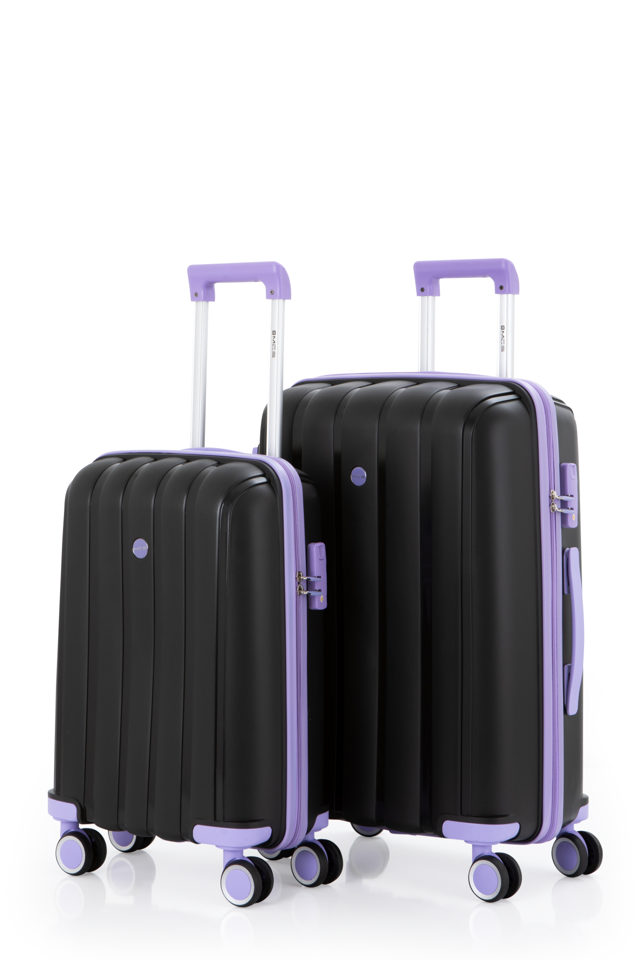 Mçs Polipropilen Valiz Seti Orta & Kabin OLM305 Siyah-Lila