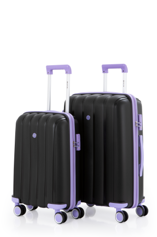 Mçs Polipropilen Valiz Seti Orta & Kabin OLM305 Siyah-Lila