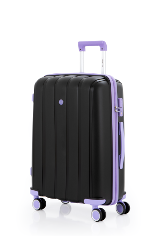 Mçs Polipropilen Valiz Seti Orta & Kabin OLM305 Siyah-Lila