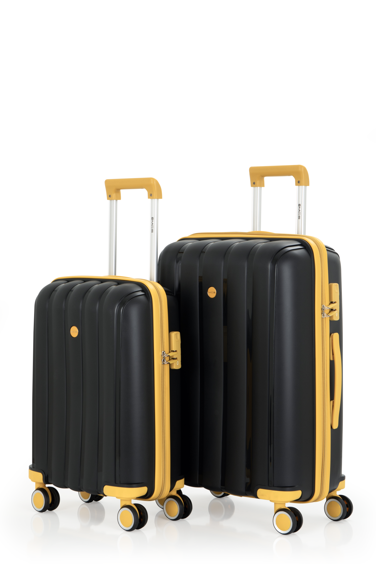 Mçs Polipropilen Valiz Seti Orta & Kabin OLM305 Siyah-Sarı