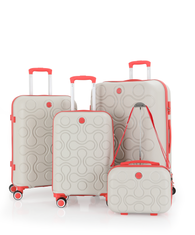 Mçs Polipropilen 4'lü Valiz Seti OLM376 Kemik-Mercan