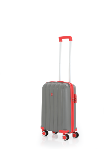 Mçs Polipropilen Valiz Seti Büyük & Kabin OLM305 Gri-Kırmızı