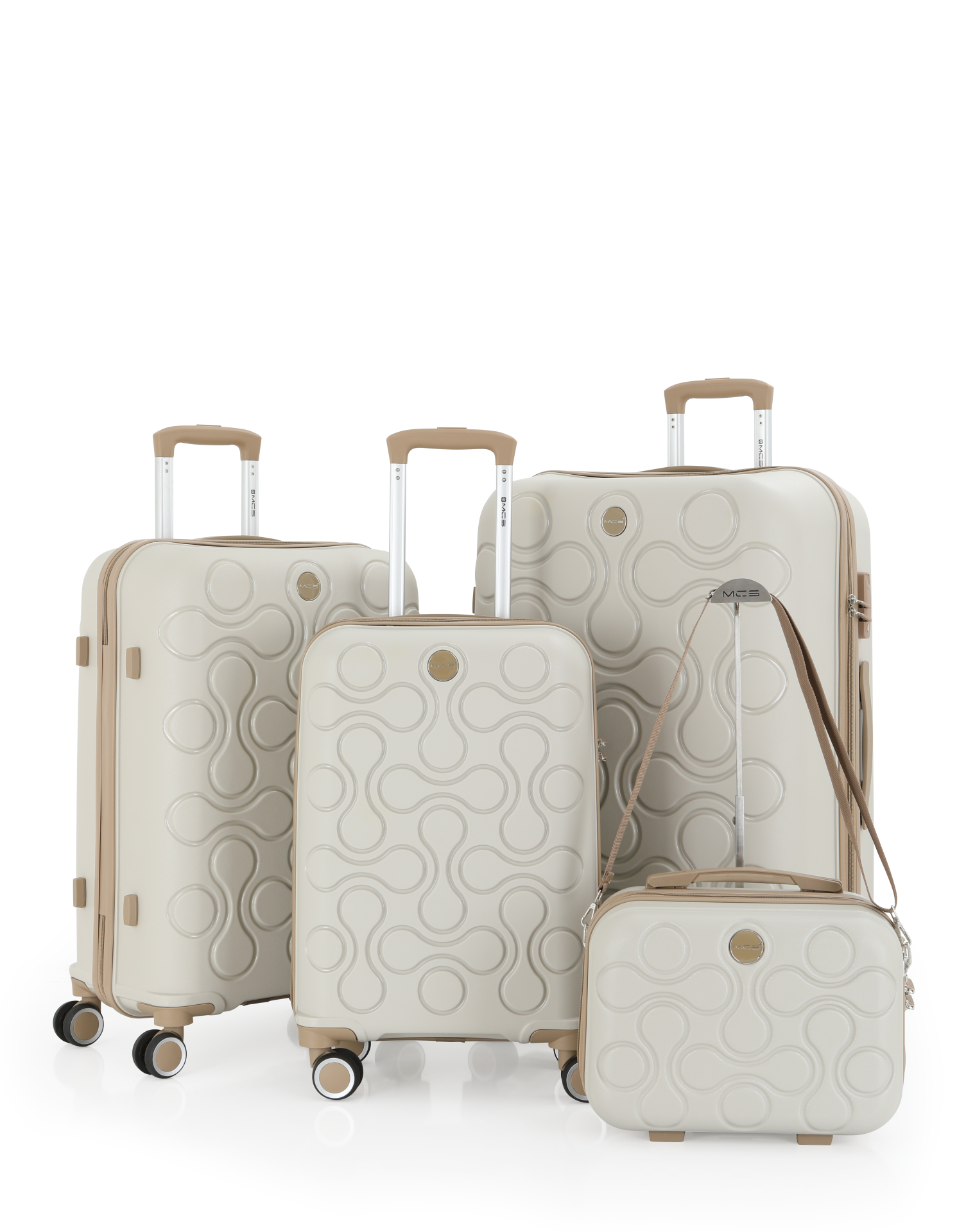 Mçs Polipropilen 4'lü Valiz Seti OLM376 Kemik-Şampanya