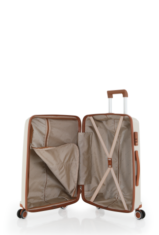 Mçs Polipropilen Valiz Seti Büyük & Kabin OLM305 Kemik-Kahve