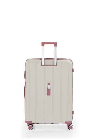 Mçs Polipropilen Valiz Seti Büyük & Kabin OLM305 Kemik-Koyu Pudra