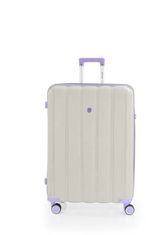 Mçs Polipropilen Valiz Seti Büyük & Kabin OLM305 Kemik-Lila