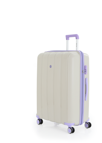 Mçs Polipropilen Valiz Seti Büyük & Kabin OLM305 Kemik-Lila