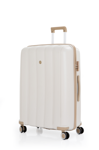 Mçs Polipropilen Valiz Seti Büyük & Kabin OLM305 Kemik-Şampanya