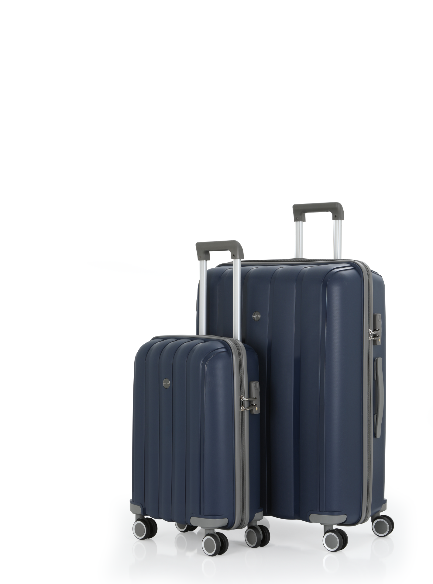Mçs Polipropilen Valiz Seti Büyük & Kabin OLM305 Lacivert-Gri