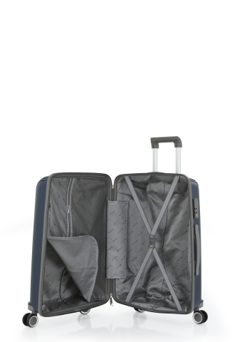Mçs Polipropilen Valiz Seti Büyük & Kabin OLM305 Lacivert-Gri
