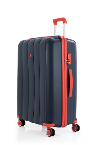 Mçs Polipropilen Valiz Seti Büyük & Kabin OLM305 Lacivert-Kırmızı