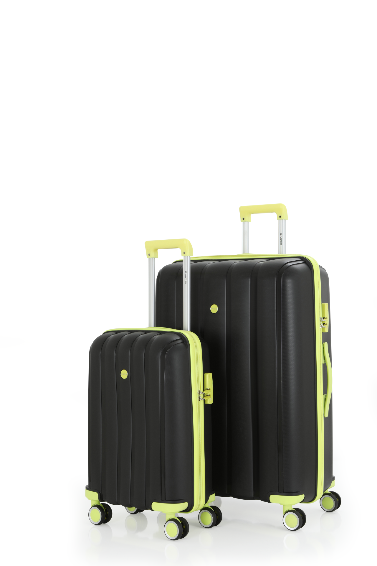 Mçs Polipropilen Valiz Seti Büyük & Kabin OLM305 Siyah-Açık Sarı