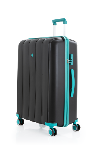 Mçs Polipropilen Valiz Seti Büyük & Kabin OLM305 Siyah-Cam Göbeği