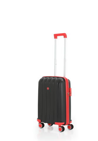 Mçs Polipropilen Valiz Seti Büyük & Kabin OLM305 Siyah-Kırmızı