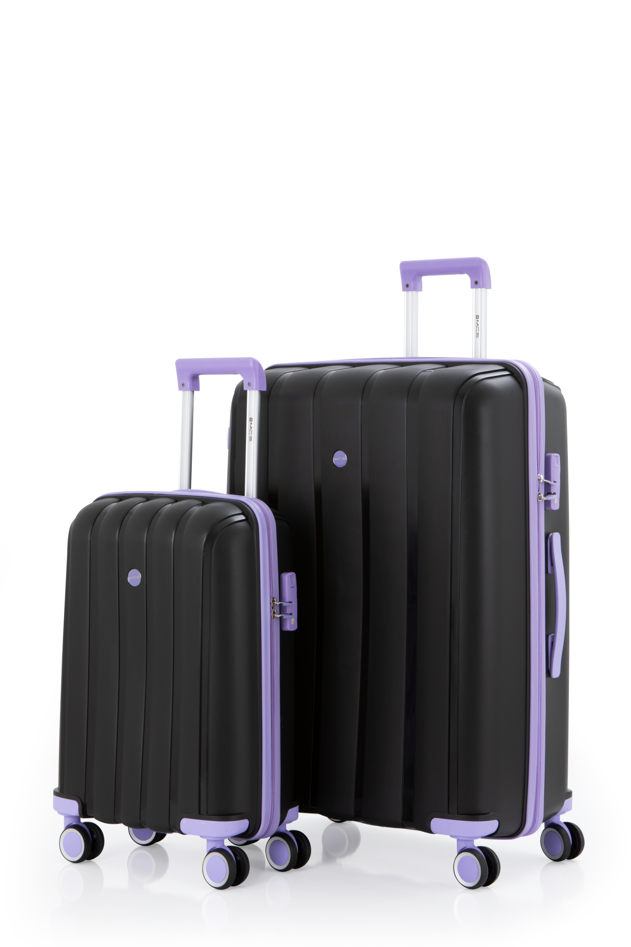 Mçs Polipropilen Valiz Seti Büyük & Kabin OLM305 Siyah-Lila