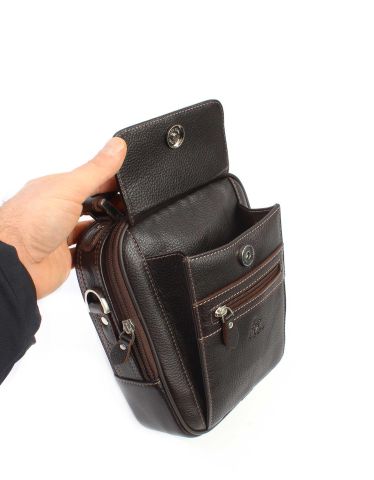 El ve Omuz Çantası OLM305 Kahverengi - Flotter Deri