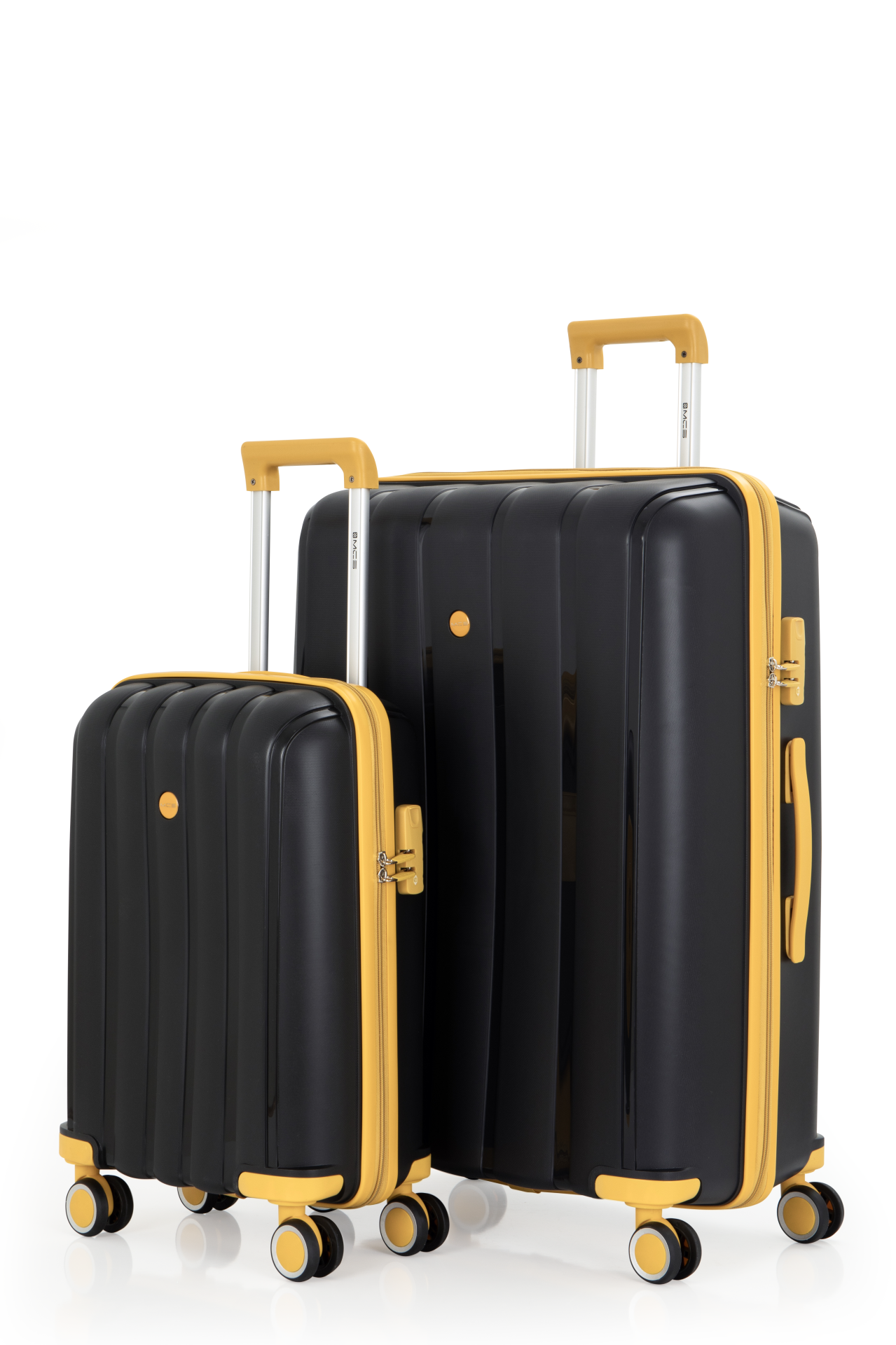 Mçs Polipropilen Valiz Seti Büyük & Kabin OLM305 Siyah-Sarı
