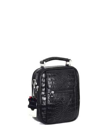 El ve Omuz Çantası OLM305 Siyah - Timsah Desenli