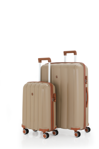 Mçs Polipropilen Valiz Seti Büyük & Kabin OLM305 Şampanya-Kahve
