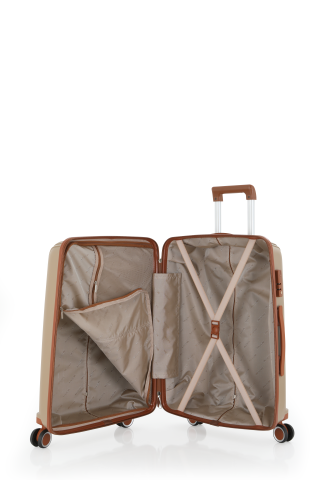 Mçs Polipropilen Valiz Seti Büyük & Kabin OLM305 Şampanya-Kahve